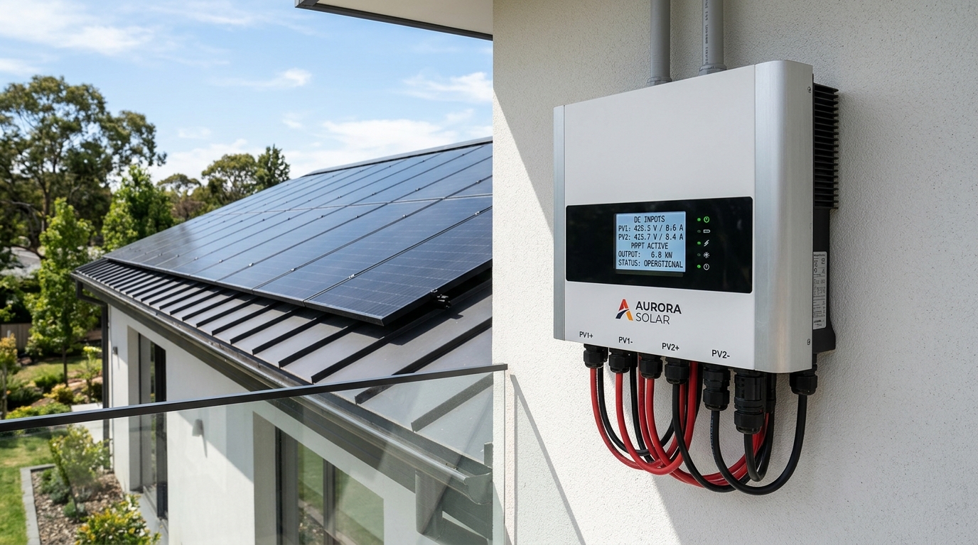 kỹ thuật tính toán điện áp chuỗi string tấm pin mặt trời voc vmp không vượt ngưỡng mppt inverter - Biến tần Inverter MPPT hiển thị thông số điện áp chuỗi String PV1/PV2 (426.5VDC) kết nối trực tiếp giàn tấm pin áp mái
